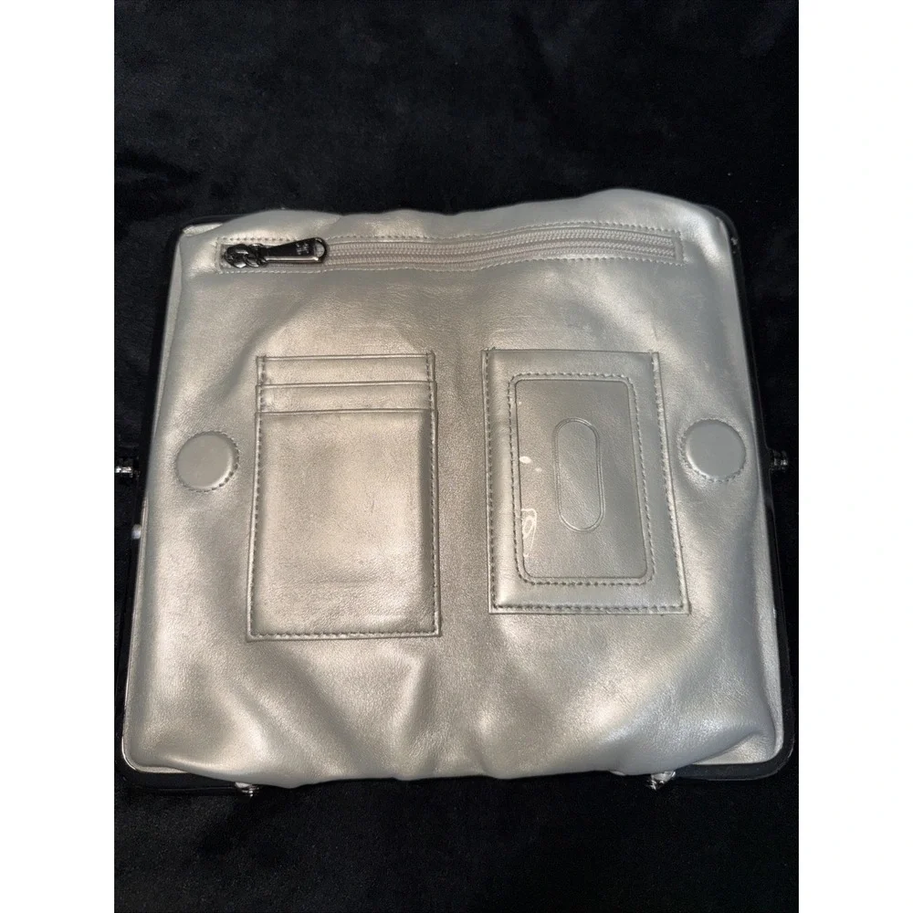 Hobo International Lauren Wallet Silver Pearl 100% Genuine Leather